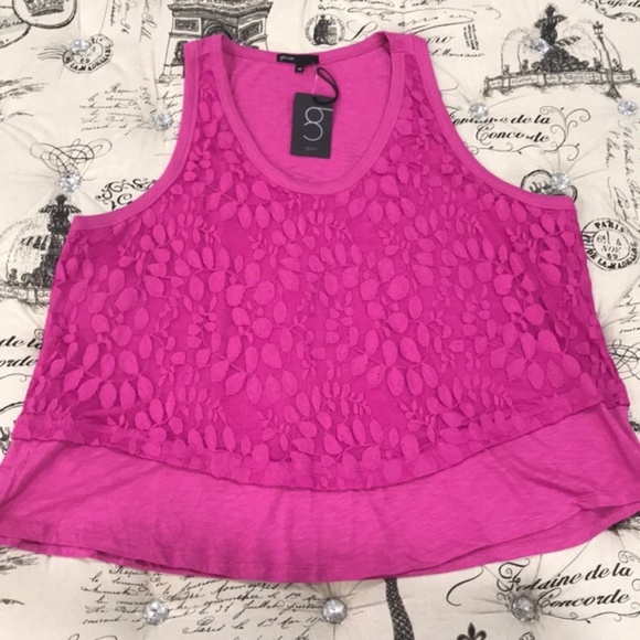 Gibson Plus Tank Lace Floral Top - Picture 7 of 8